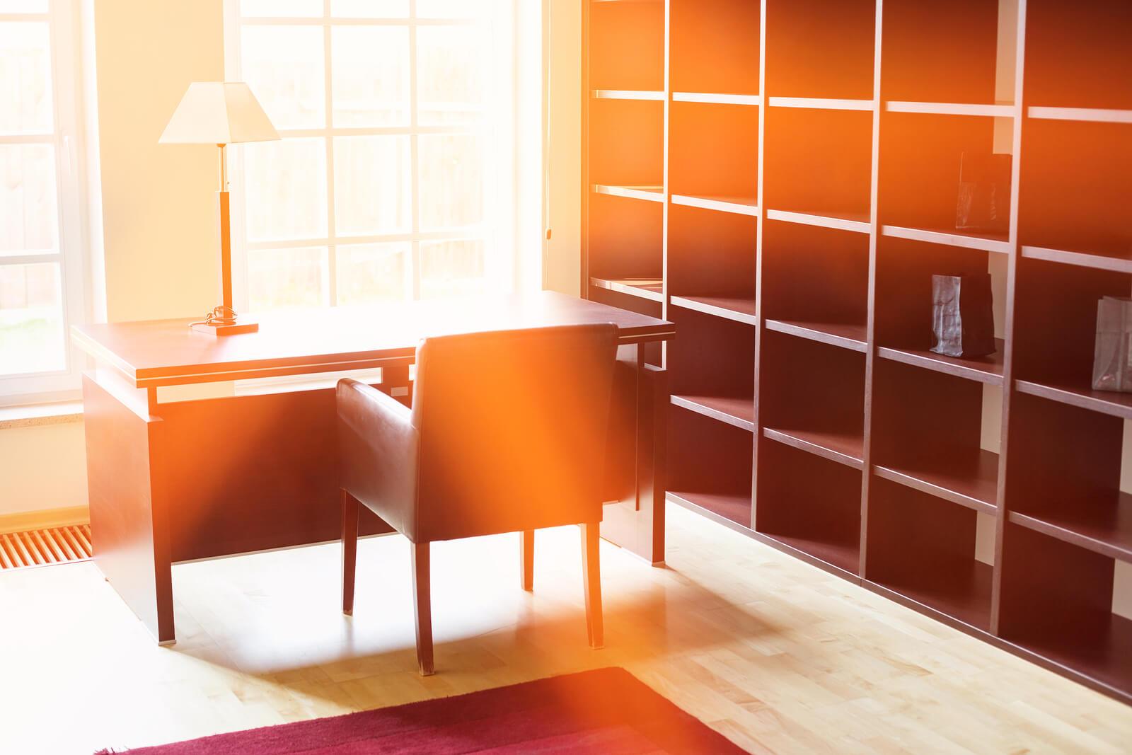 interior design home office shelving