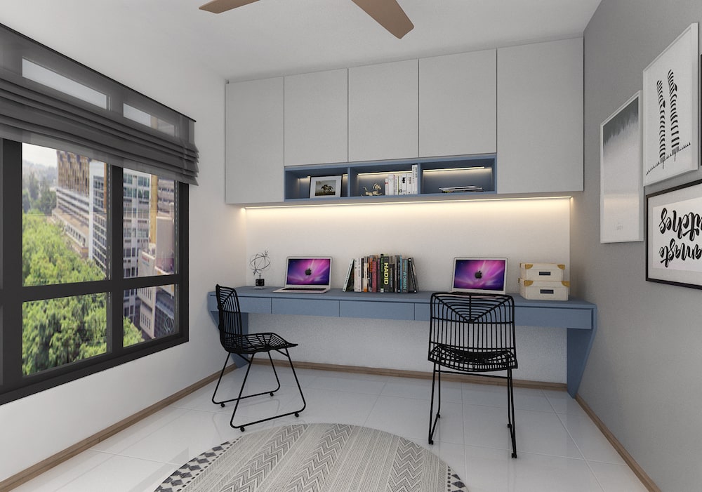 Home study room interior design idea by home guide Singapore Bidadari