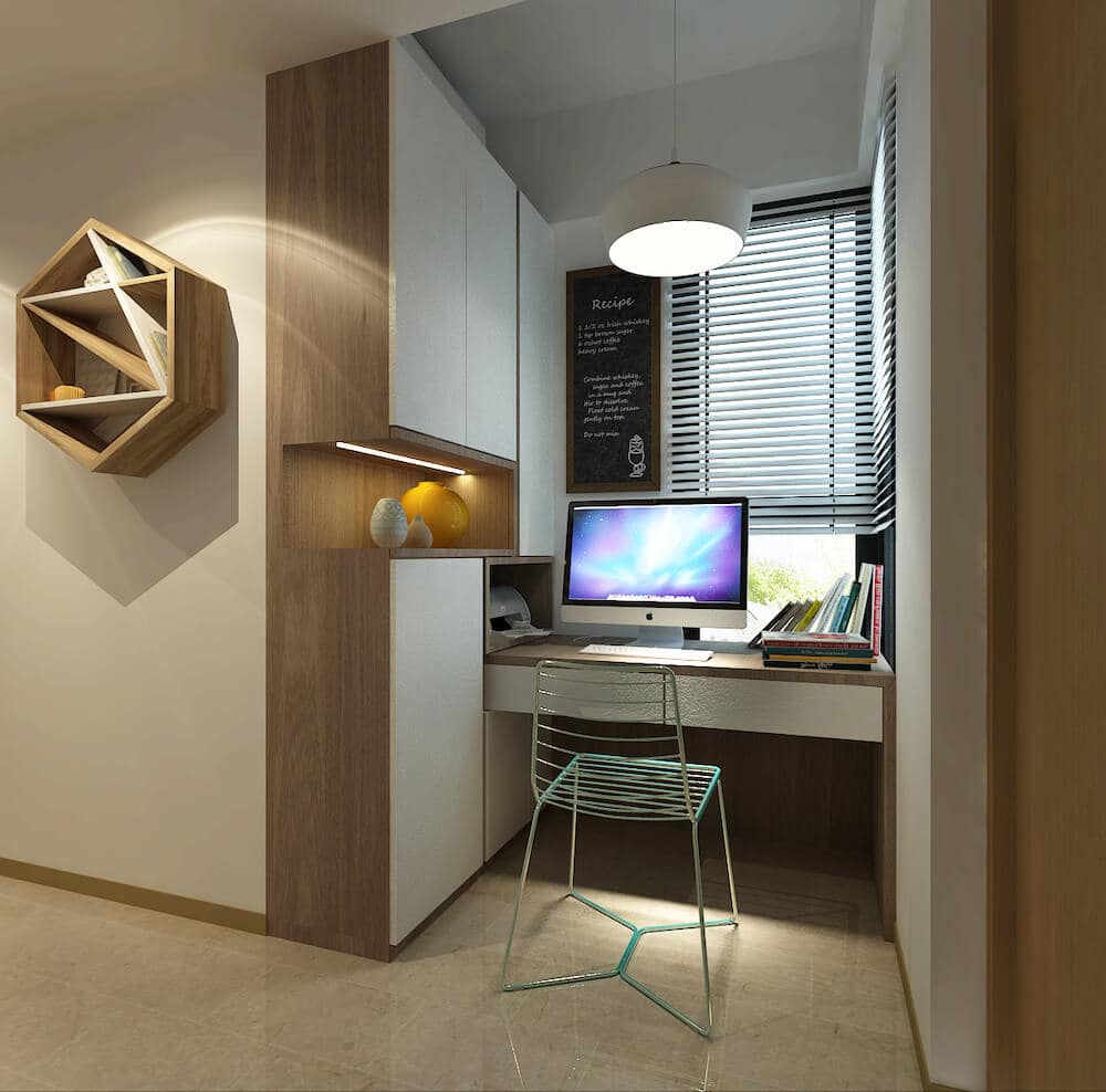 Home study room interior design idea by home guide Singapore River isles