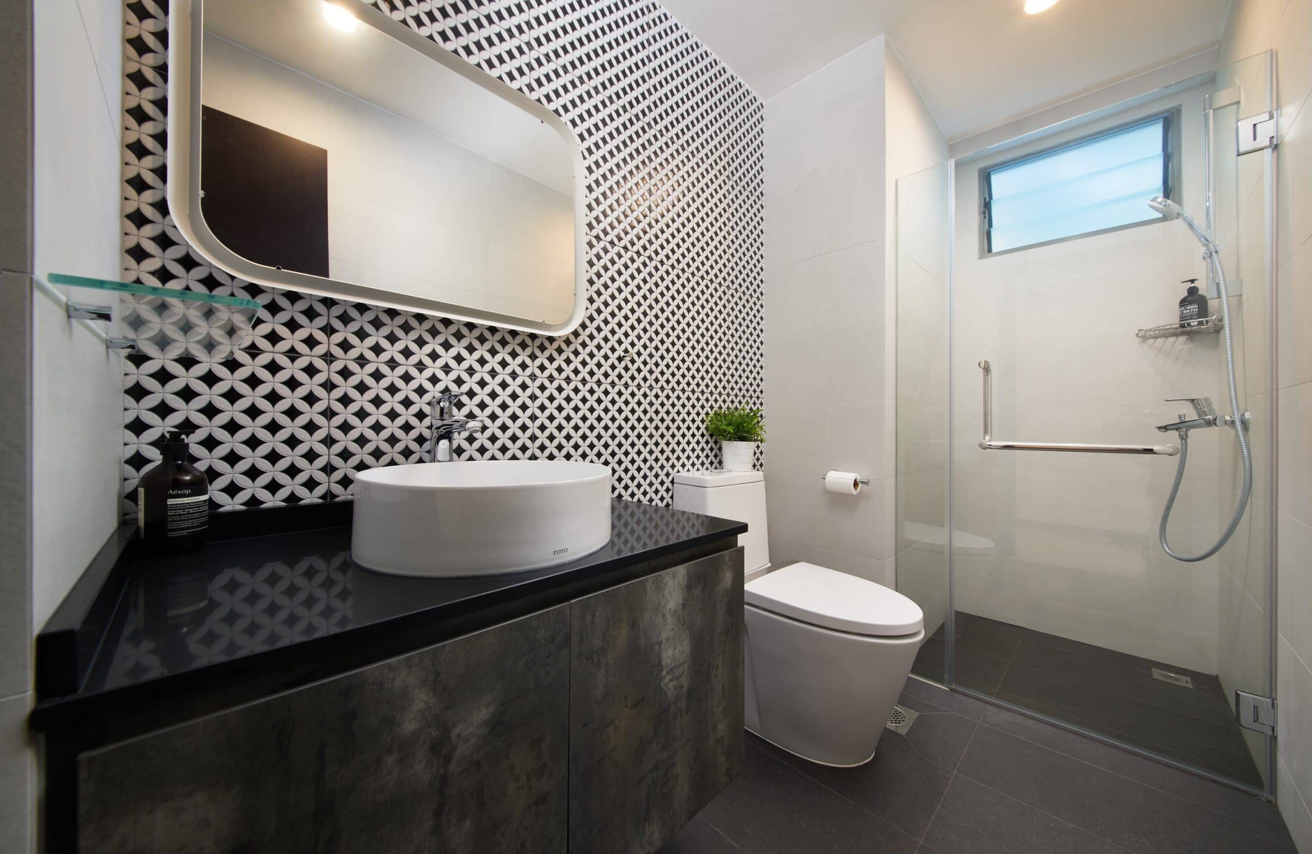 Condominium Home Interior Design Renovation At The Quintet Common Bathroom Scaled 1 